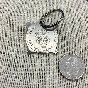 Cole Pocket Screwdriver Keychain Most Screws Stainless Steel Tool 1.5" Diameter